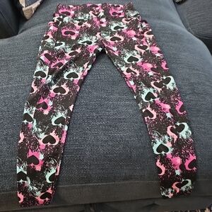 POP Fit Heart Pattern Leggings - Pink, Blue, Black